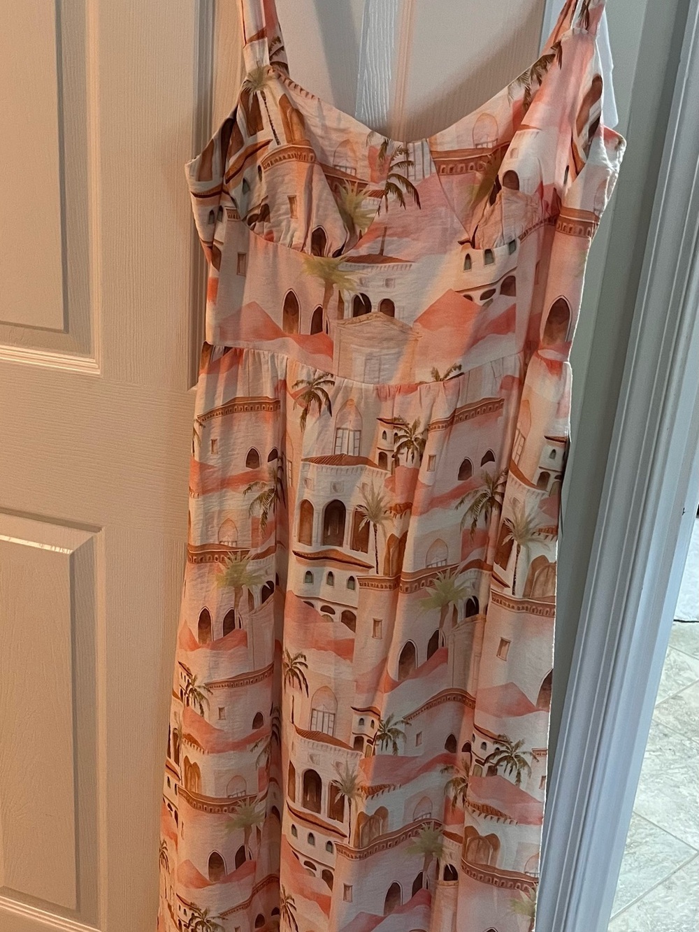 Petal & Pup Pink and Cream Scenic Print Sundress